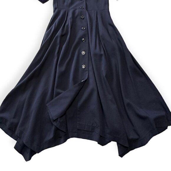 Vintage AT/Atsuro Tayama Blue A line Short Sleeve Midi Dress, From 90s, One Size - Picture 11 of 15